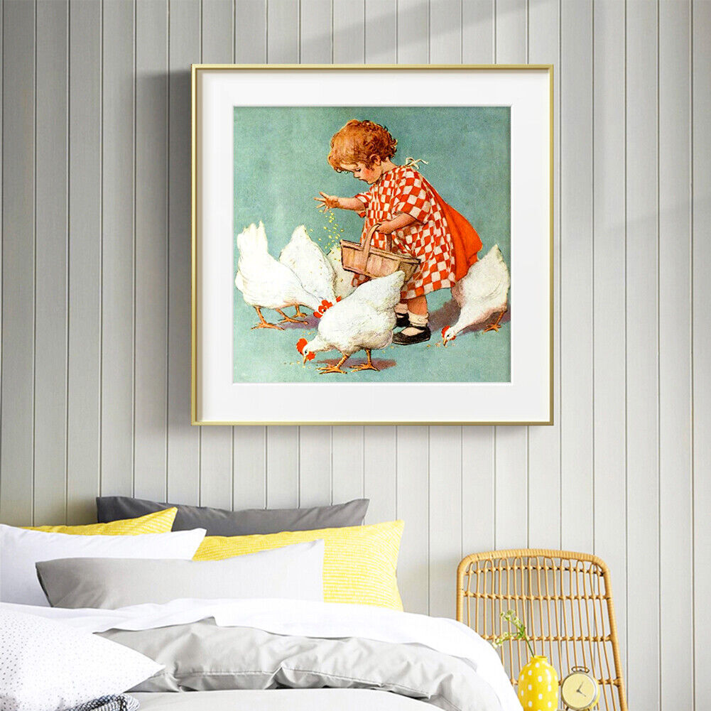 Little Girl Diamond Painting 5D DIY Full Round Rhinestone Picture (WX640)