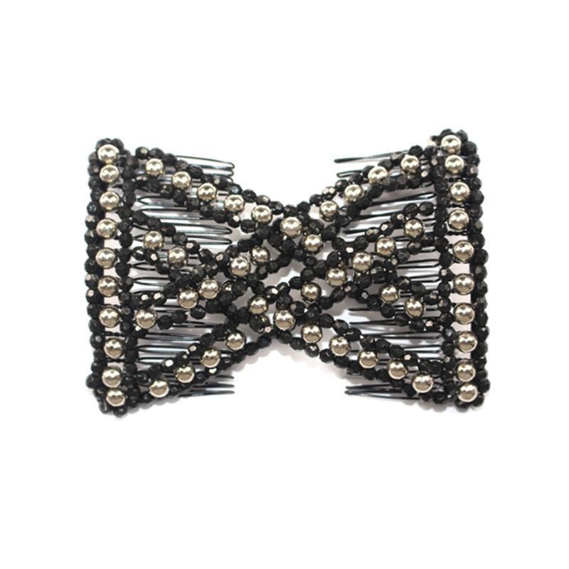 Elegant Jewelry Hair Ornament Magic Hair Comb EZ Beaded Double Stretchy Clip Ins