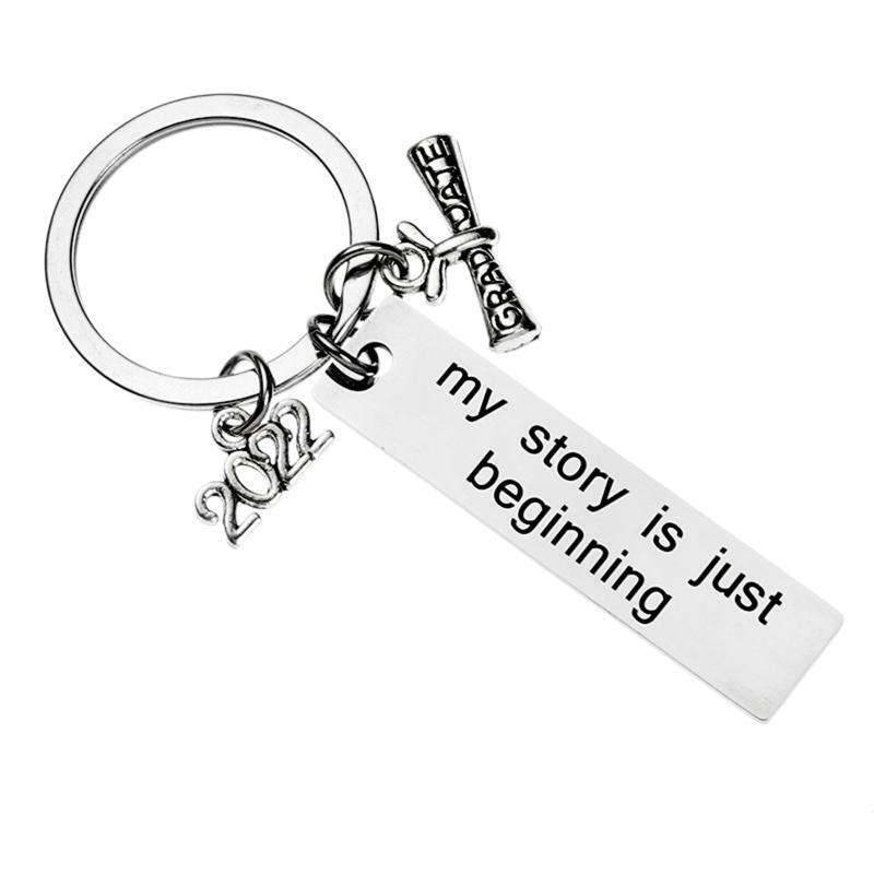 Graduation Season Gift Stainless Steel Keychain Ornaments Inspirational Jewelry
