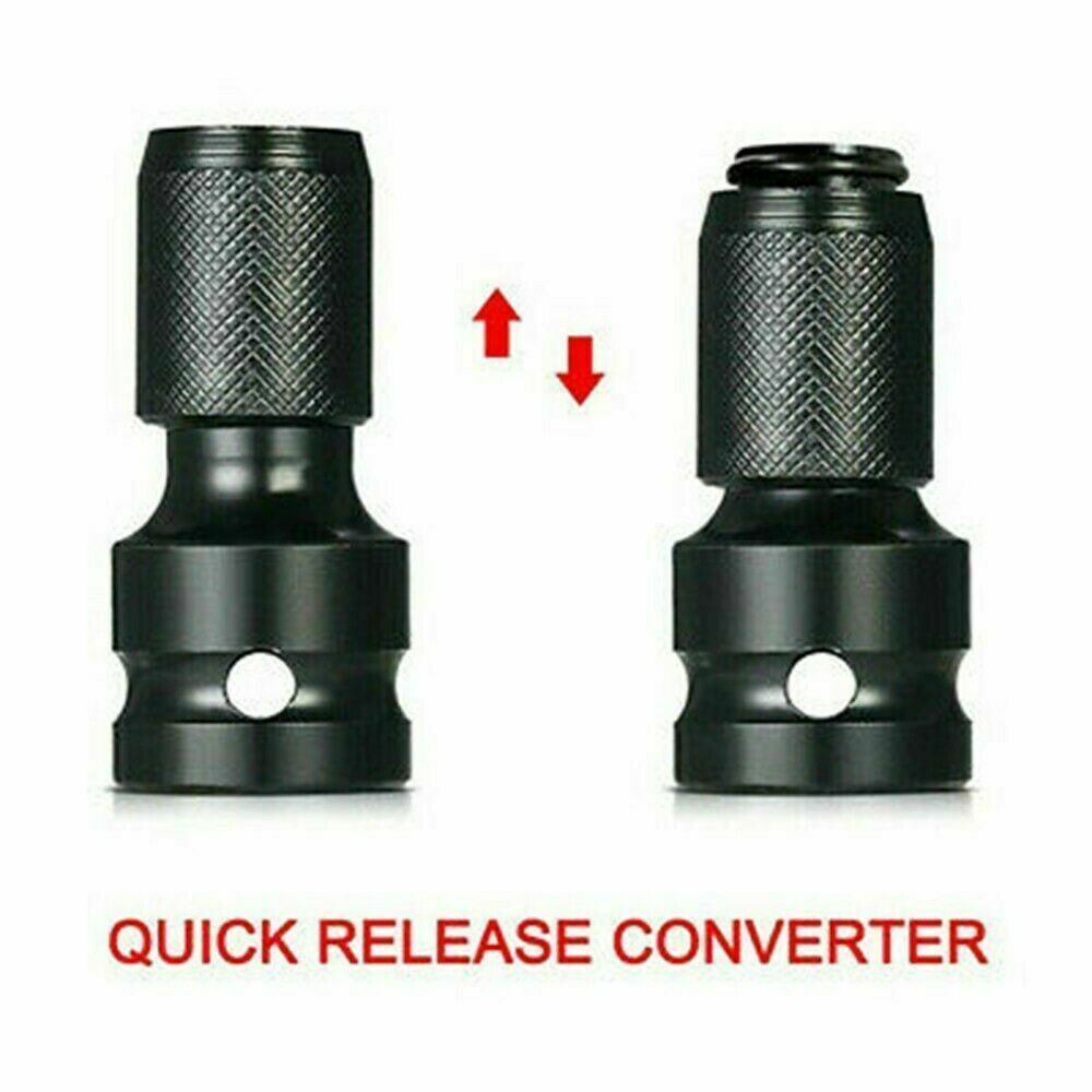 Wrench 1/2inch Drive to 1/4inch Hex Drill Chuck Converter Change Socket Adapter