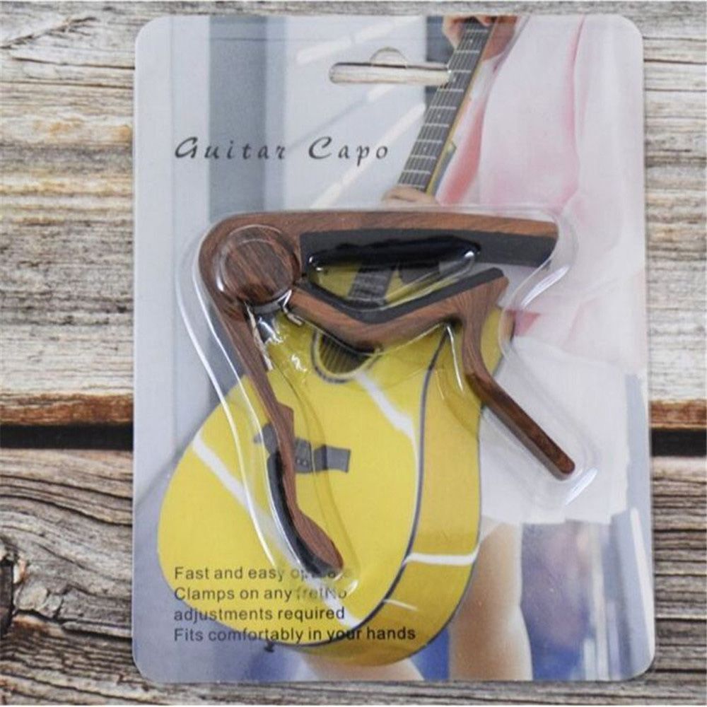 Metal Ukulele Quick Change Guitar Capo Wood Grain Clamp Tone Changing Clip