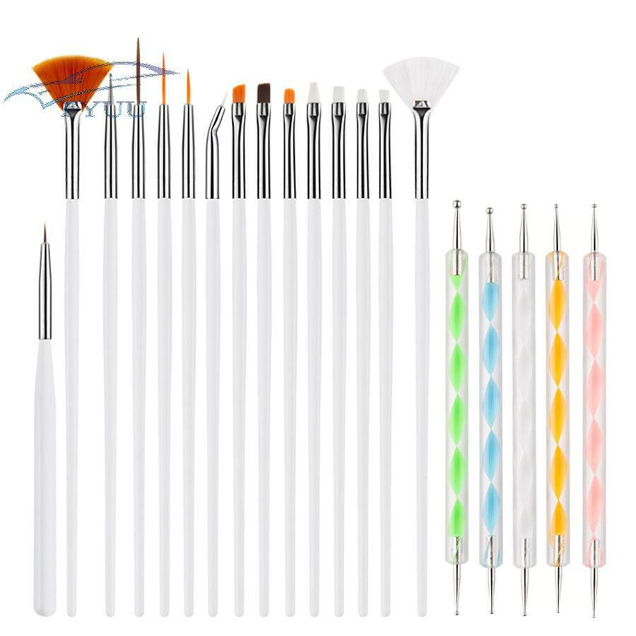 20pcs/set Nail Art Gel Design Pen Painting Polish Brush Dotting Drawing Tool Set