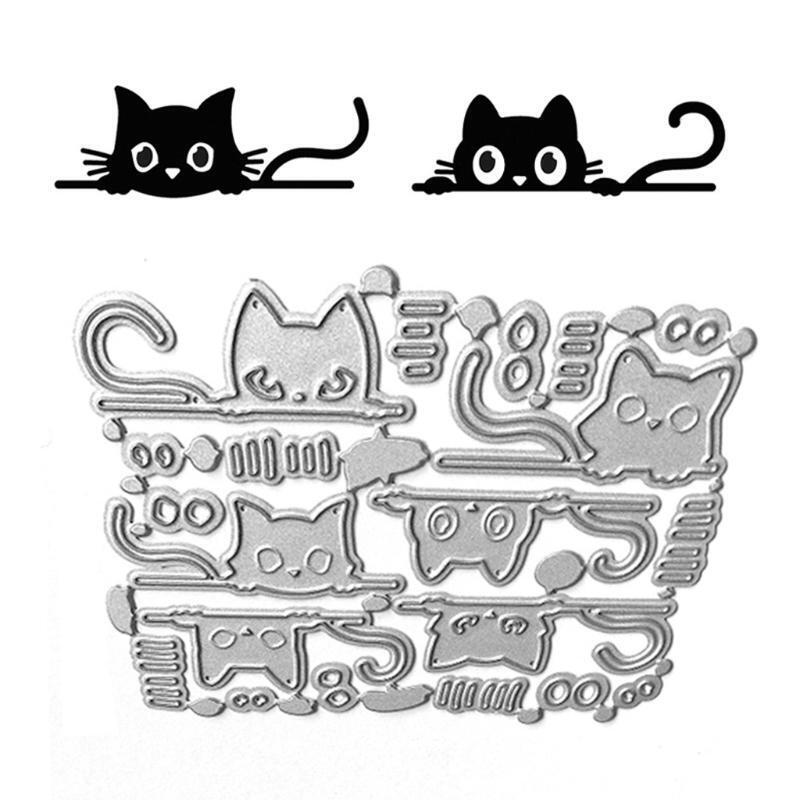 Cute Cat Shape Frame Carbon Steel Cutting Dies DIY Scrapbooking Photo Album