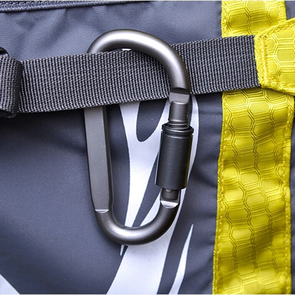 D-Shaped Aluminum Screw Lock Hook Clip Keyring Outdoor Camping Sport