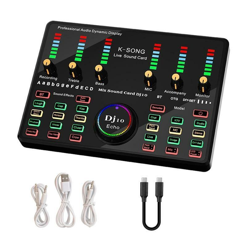 Bluetooth-compatible Connect Phone Audio Mixer Sound Card Multiple Sound Effect