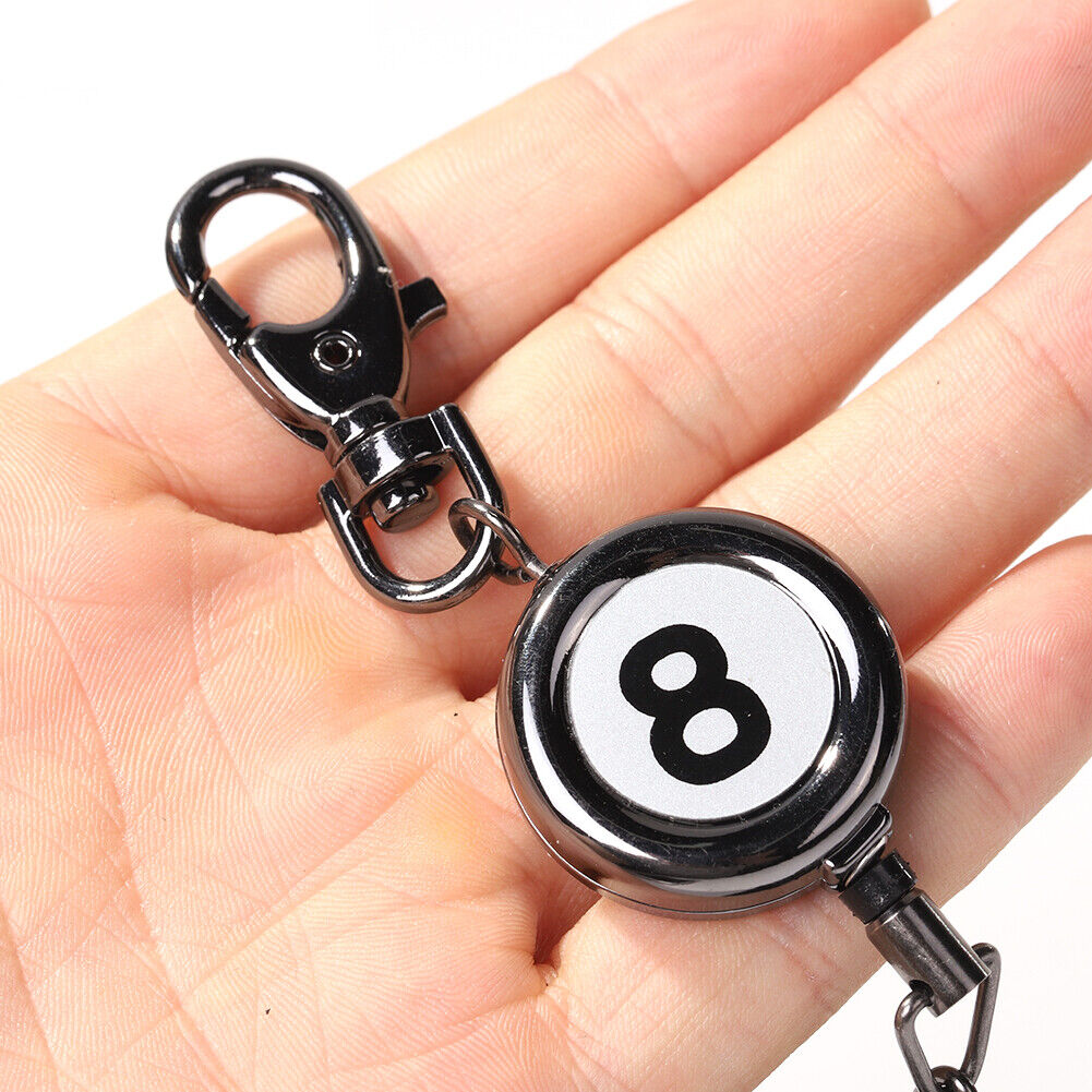 Portable Retractable Billiards Snooker Pool Cue Chalk Holder Clip Key Chain