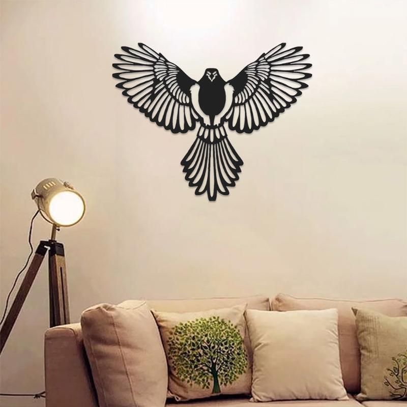 Metal Eagle Wall Art Decor Iron Animal Bird Silhouette Sculpture Garden Ornament