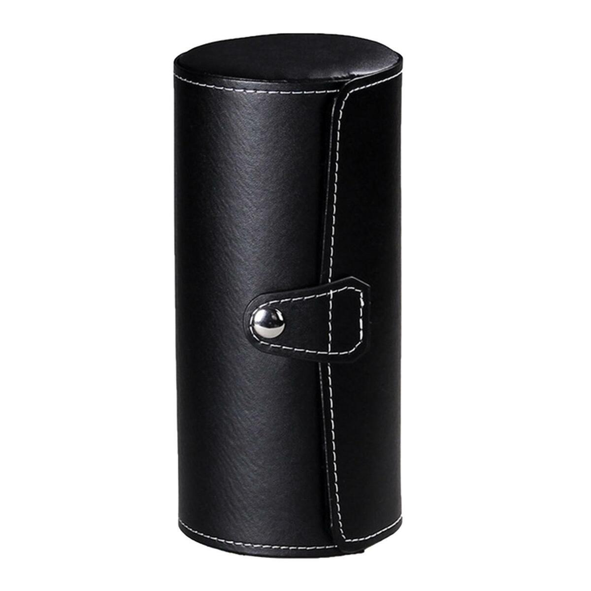 3 Slot PU Leather  Display,Cylinder Wristwatch Case Organizer