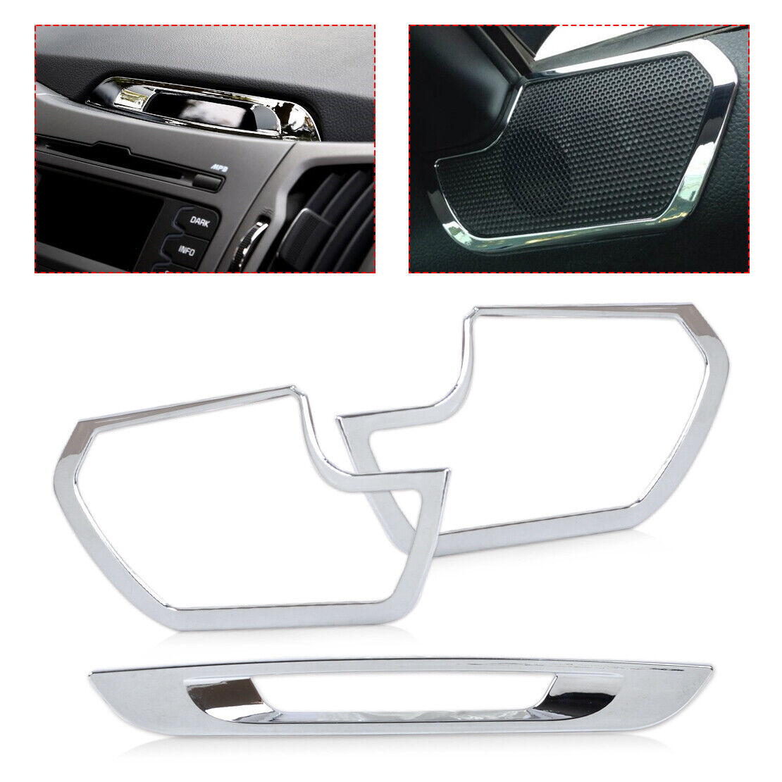 3x Console Display Trim Speaker Surround Cover fit for Sportage R 2011-15 Li