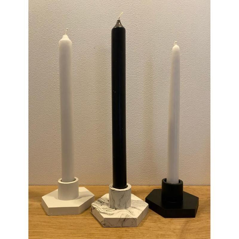 Hex Rod Candlestick Base Silicone Mold Holder Candlestick Mould for Round Candle