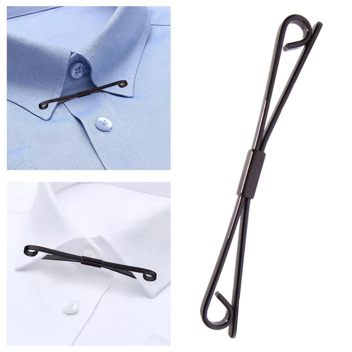 Formal Tie Collar Bar Pin, Necktie Pinch Cravat Clasps Shirt Collar Clip for