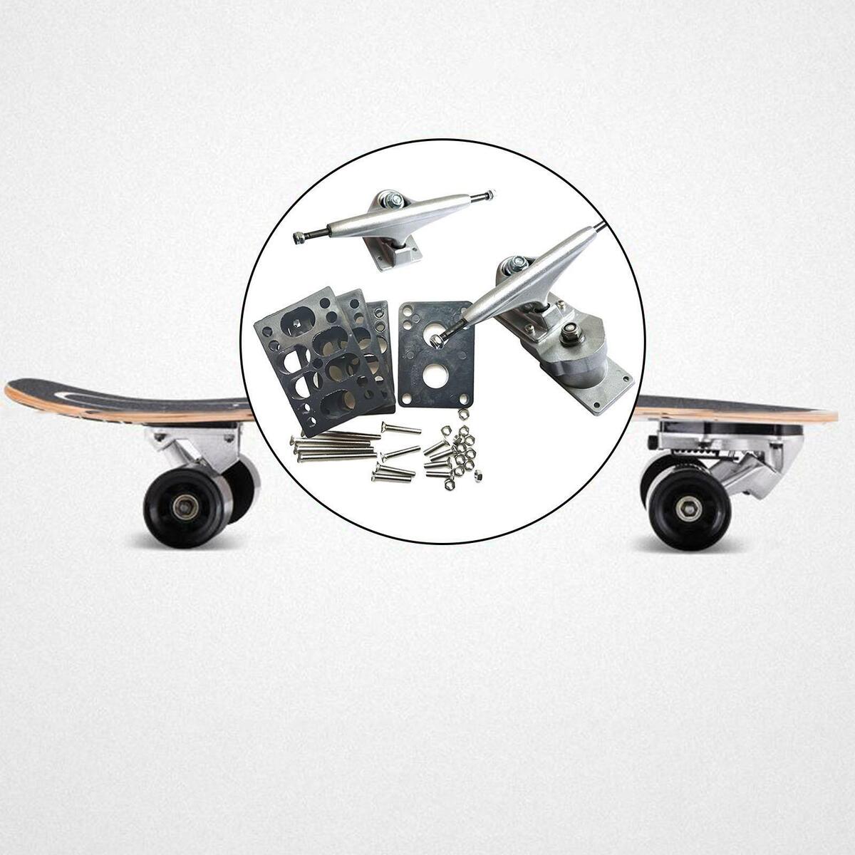Skateboard Trucks 6.25inch  Skate Board Riser Pads Hardware Longboard