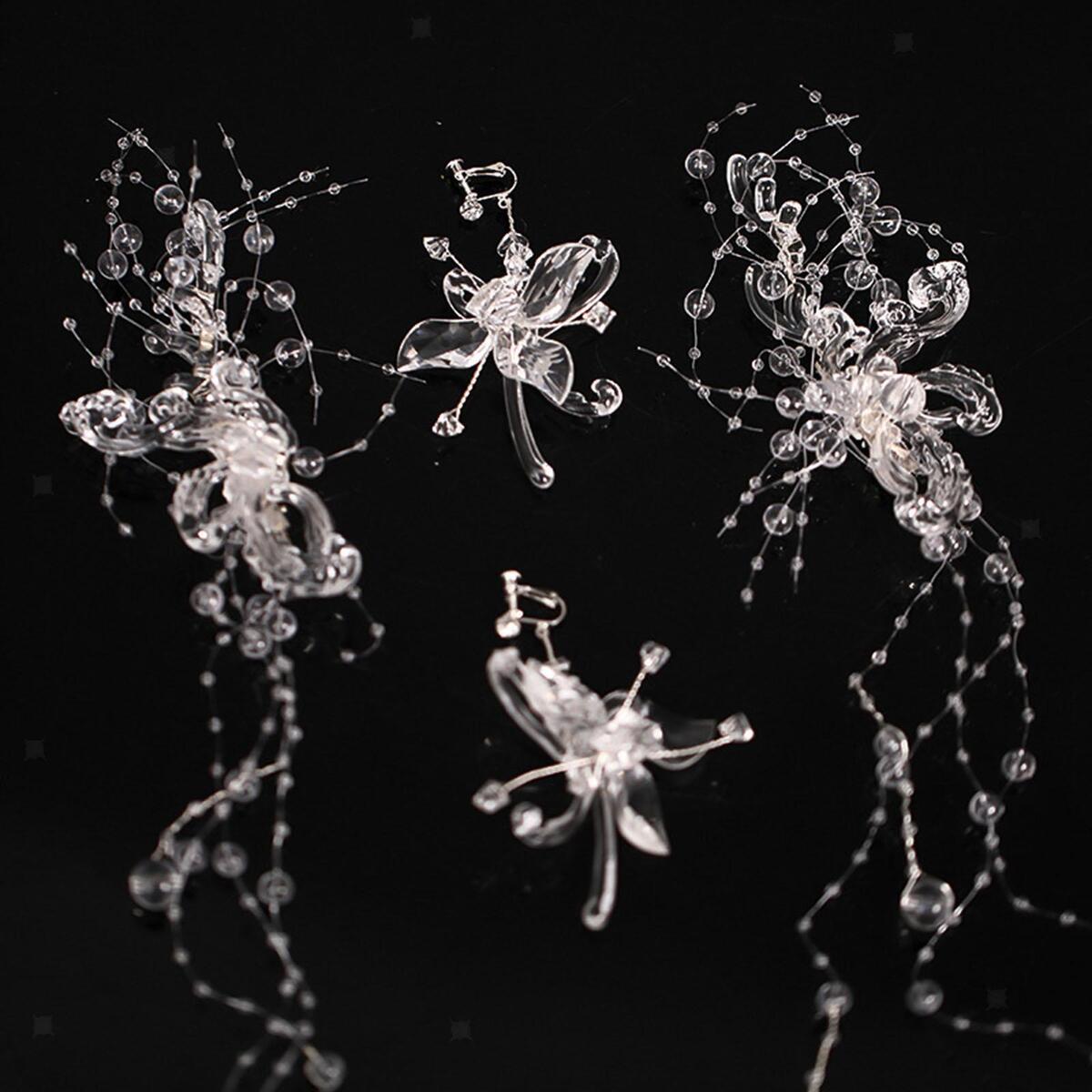 Fashion Crystal Headwear for Bride Bridesmaids Hair Jewelry Hair Pins Earring
