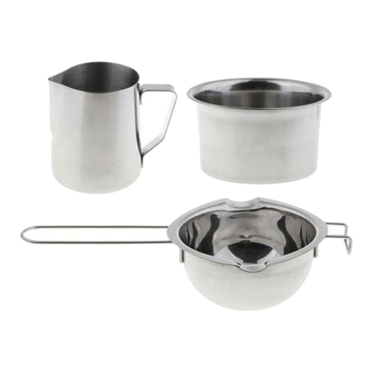 3 Stainless Steel Double Boiler Wax Melting Pot Candle Soap Making Pitcher 600ml
