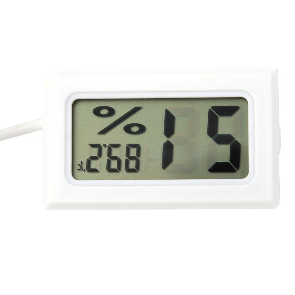 Digital LCD Thermometer Hygrometer Probe Temperature Humidity Gauge (White)
