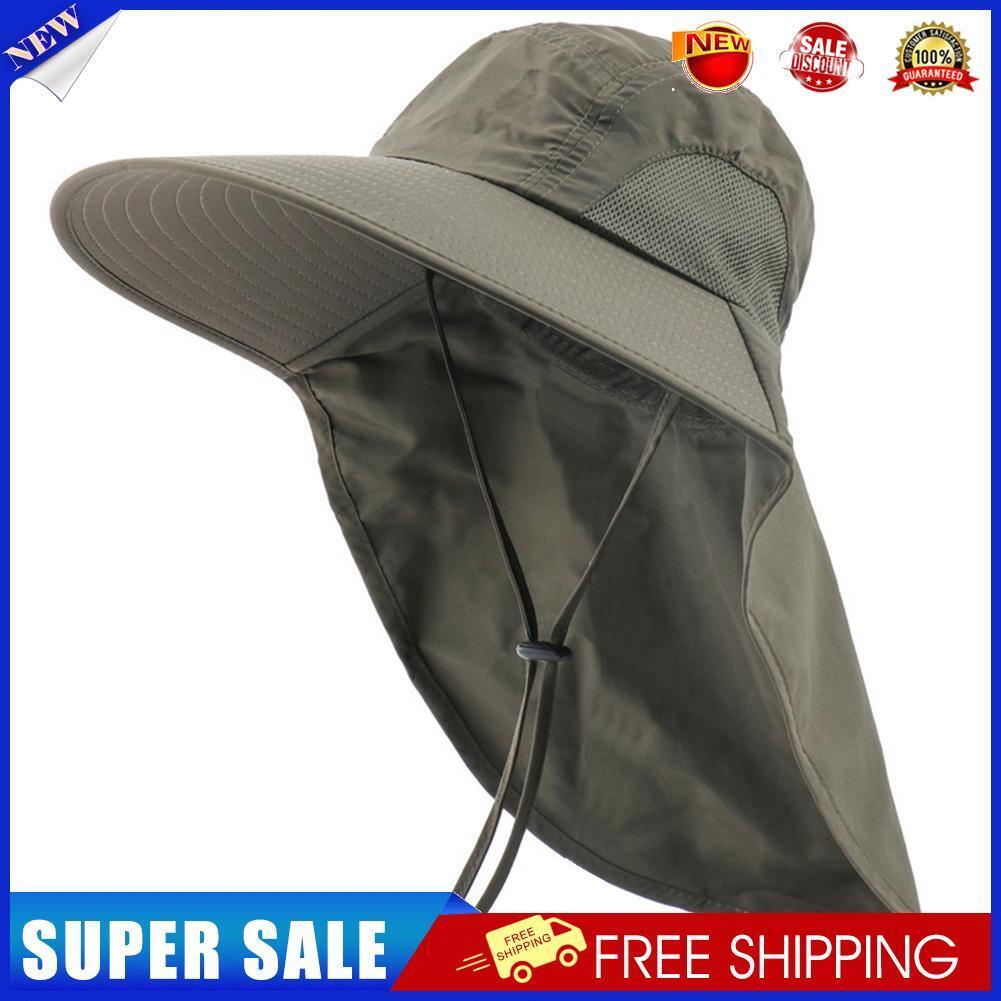 Fishing Sun Hat UV Protection Neck Cover Outdoor Sunshade Cap (Dark Grey)
