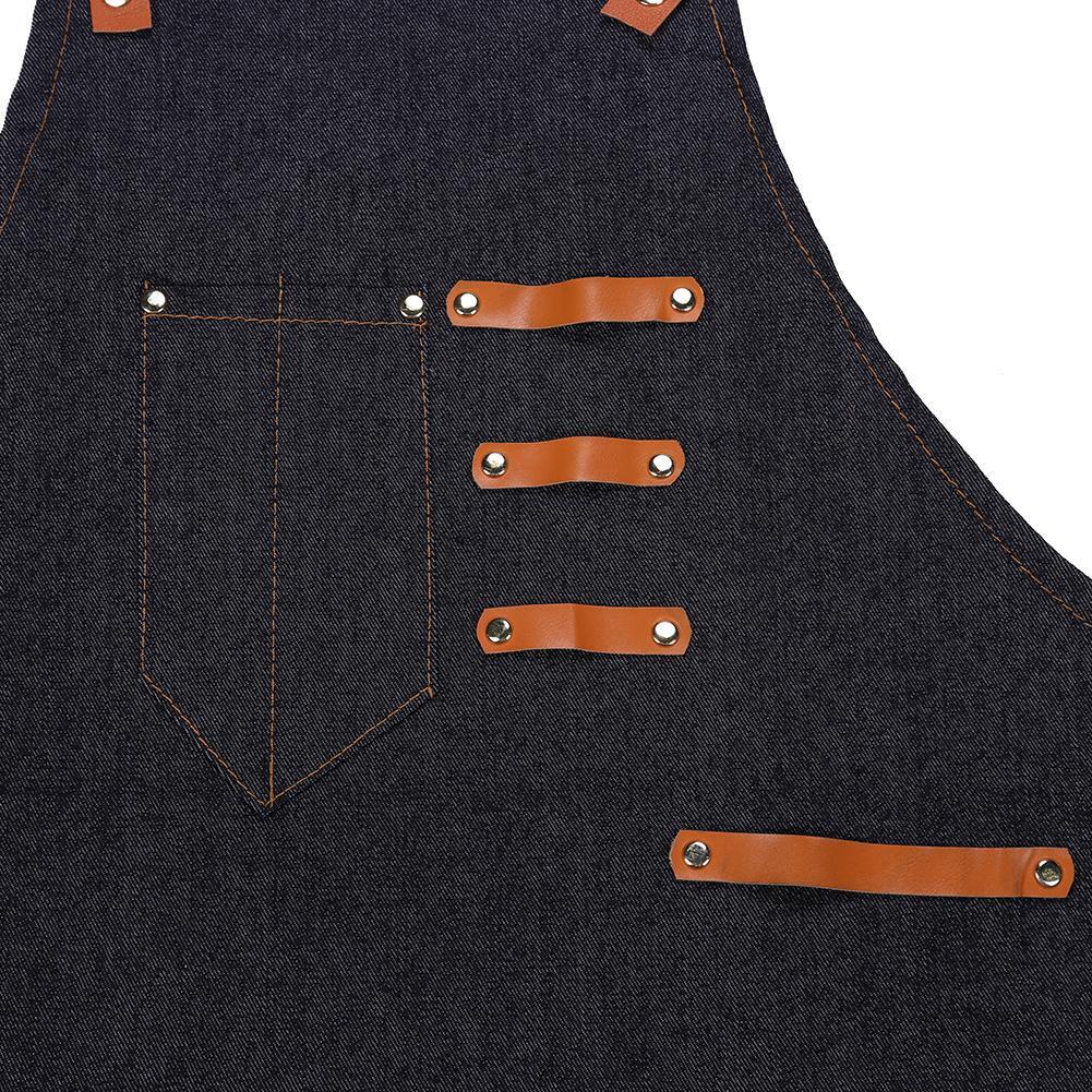Barber Sleeveless Denim Apron Hairdresser Hair Cutting Protection Tool (B)