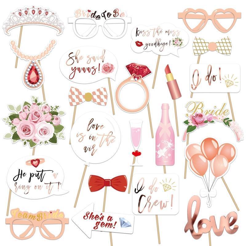 Bride to be Wedding Bachelorette Party Photography Props Set of 23 Decor