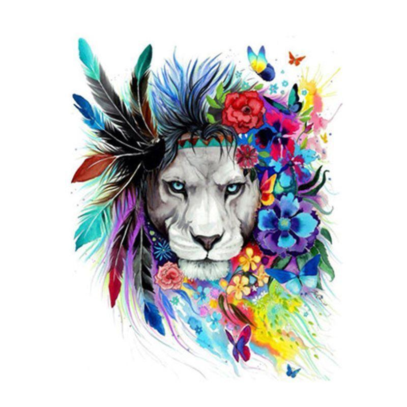 Wolf Head Digital Oil Painting By Numbers Canvas Wall Picture DIY Hand Painted