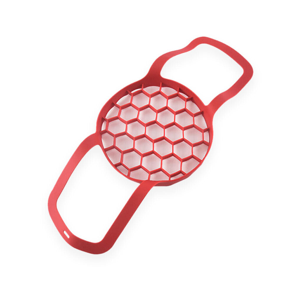 Portable Silicone Food Sling Steamer Multifunction Egg Steamer Rack (Red)