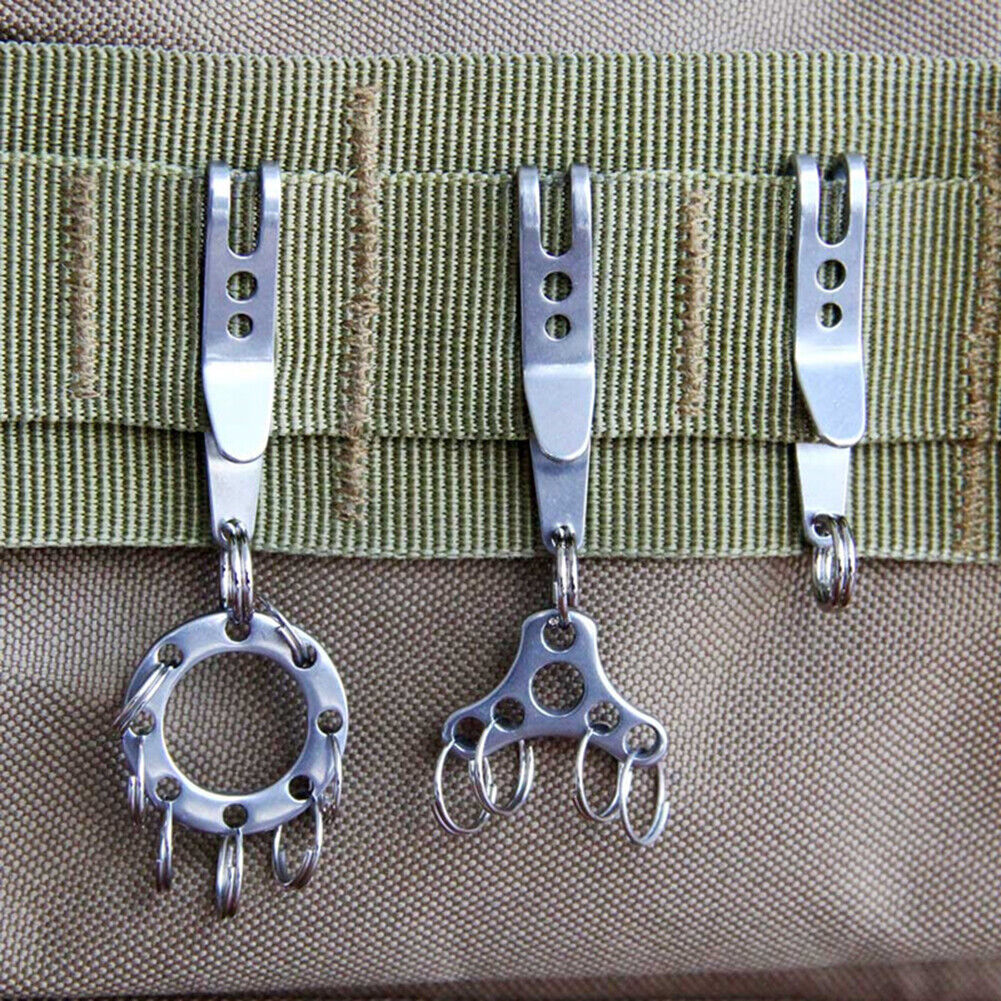 5pcs EDC Bag Suspension Clip with Key Ring Carabiner Outdoor Quicklink Tool