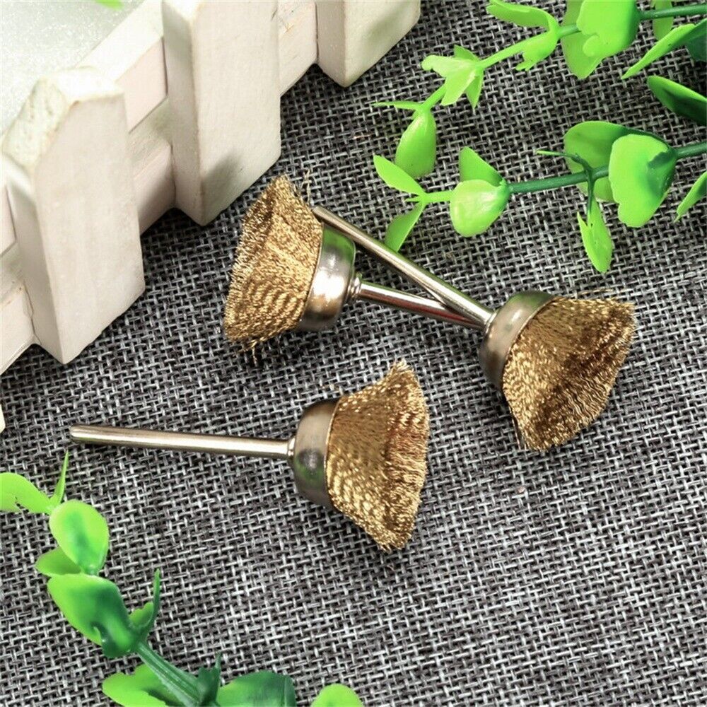 20Pcs Brass Wire Brush 25mm Bowl Shape Cleaner Polishing Die Grinder Rotary Tool