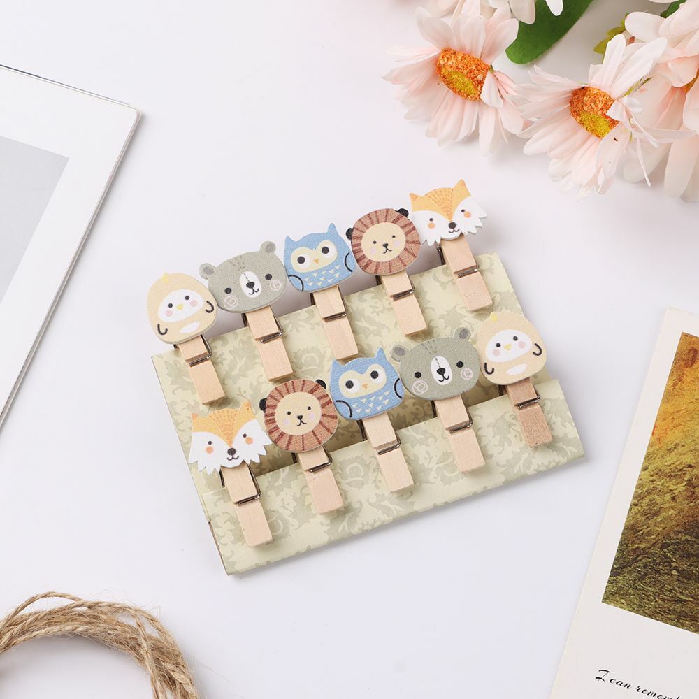 Desk Decoration Cute With Hemp Rope Photo Clip Craft Decoration Wooden Clip