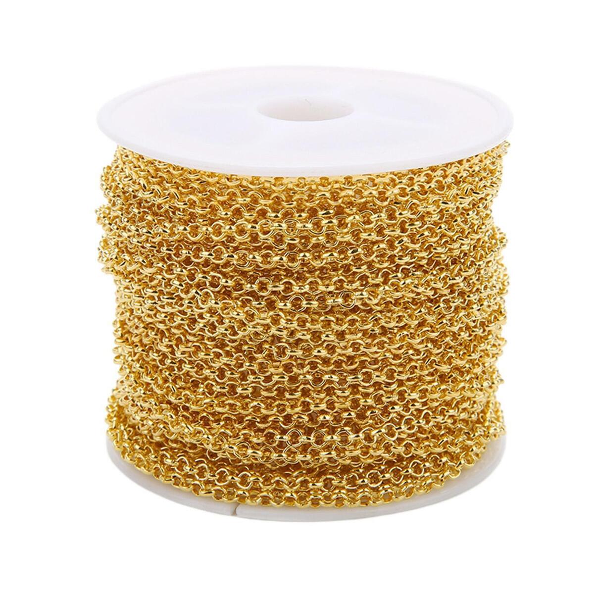 2x 10m/ Round Links Chain Necklace Bracelet Pendant Jewelry Making