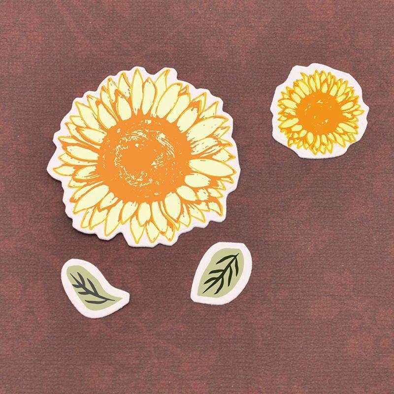 Sunflower Seal Stamp With Cutting Dies Stencil Set DIY Scrapbooking Embossing