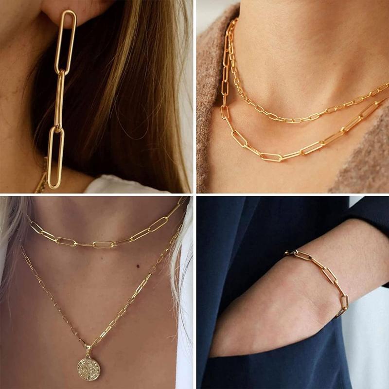 Open Jump Rings Set with Lobster Claw Clasps Single Circle Chain Set for Women