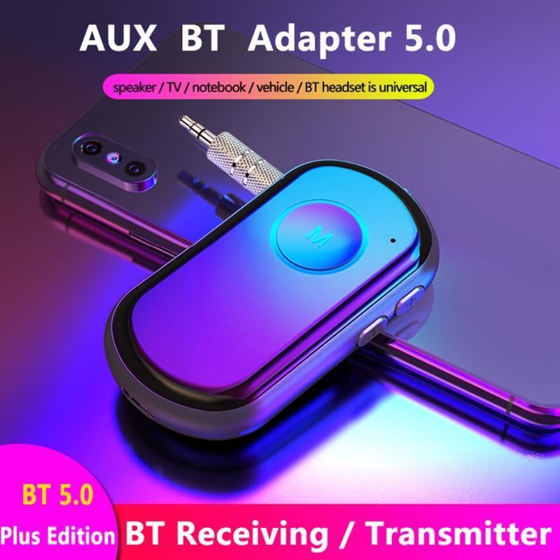 Bluetooth-compatible Transmitter Receiver 2in 1 Portable Car Adapter 3.5mm AUX