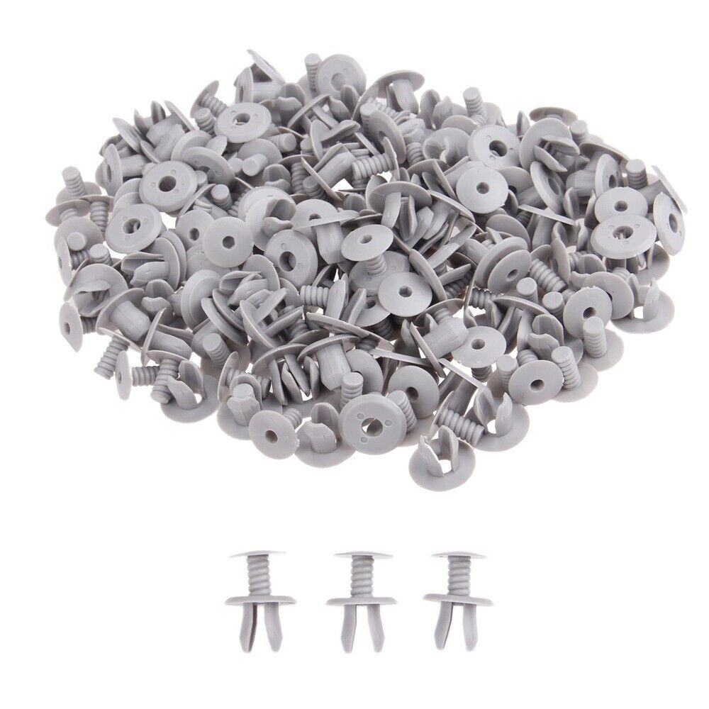 100 x Auto Gray Fastener Plastic Car Door Panel Clips for  T4 T5 Transporter