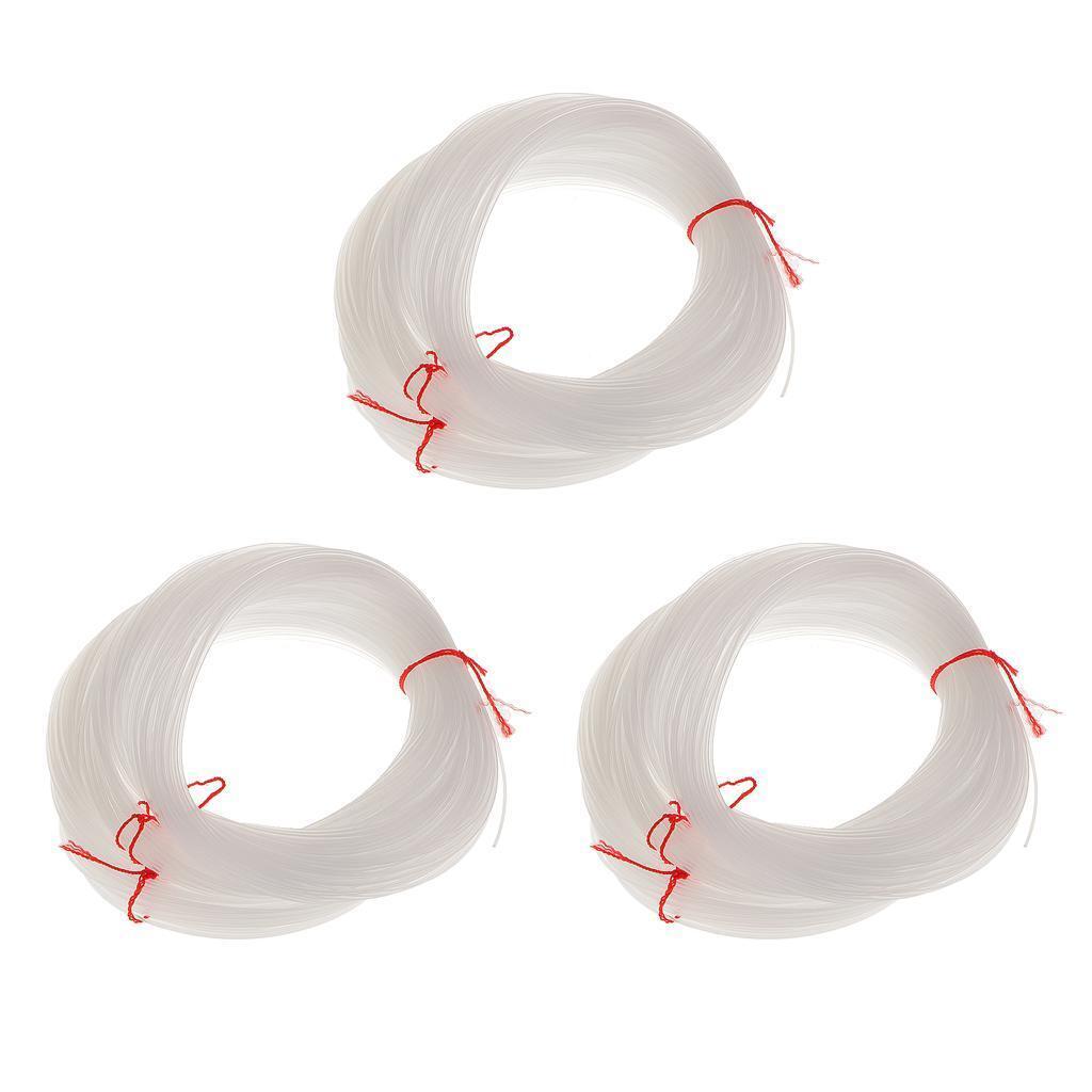 3Pcs 100m Clear String Thread 1mm Dia. Boat/Cast Fishing Line Hook Tying