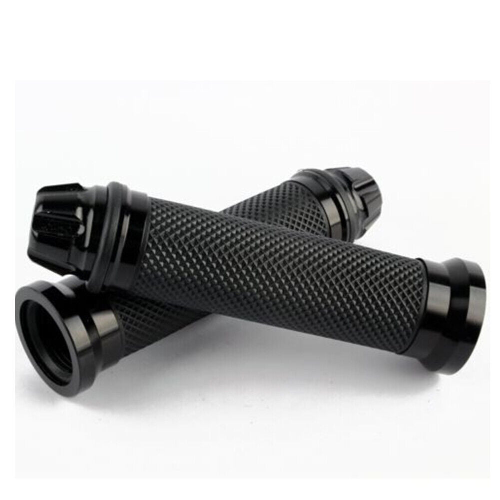 Aluminum Rubber Gel Hand Grips for 22mm Handle Bar Motorcycle (Black)