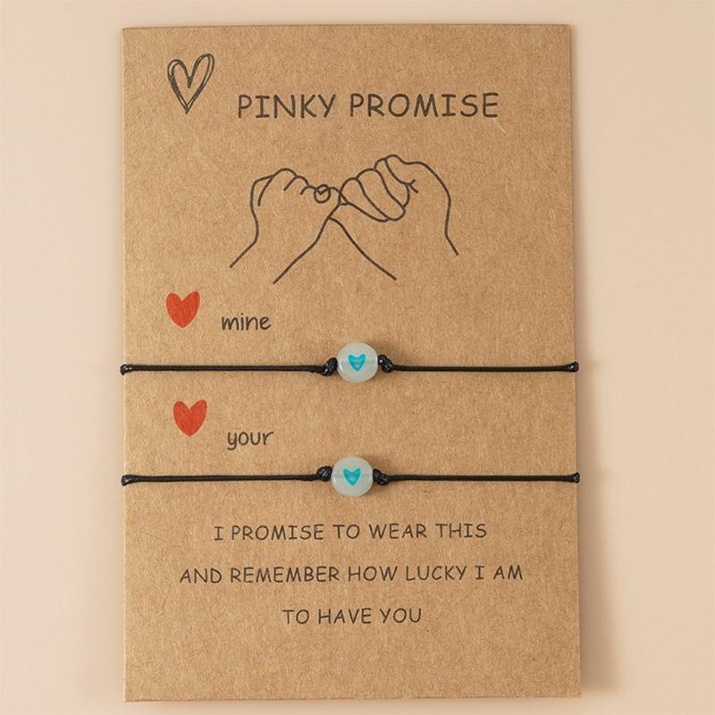 2Pcs/Set Hand Made Couple Bracelet Friendship Promise Jewelry Gift Adjustable