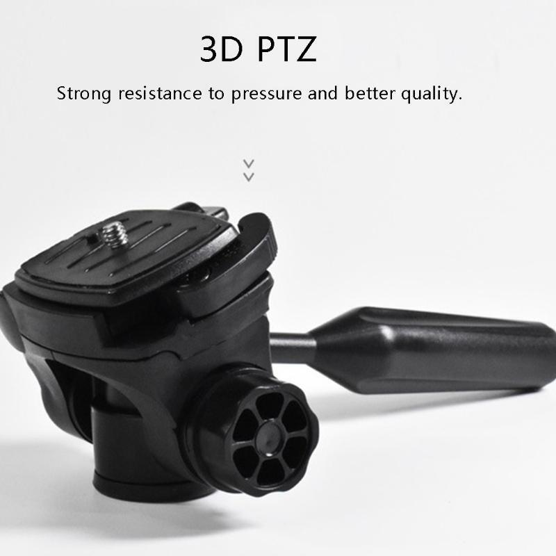 Tripod Pan Head, 360° Rotation 90° Tilt 3-D Tripod Head 3/8" Thread 1/4" Screw