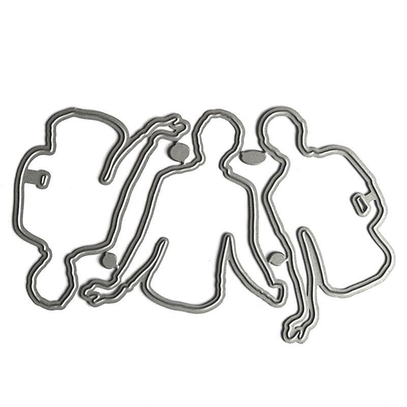 Sitting Man Back View Style Frame Carbon Steel Cutting Dies DIY Scrapbooking