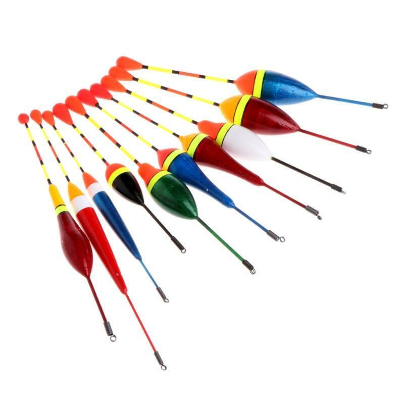 10pcs Carp Fishing Floats Set Buoy Bobber Stick For Fish Tackle Vertical Mix
