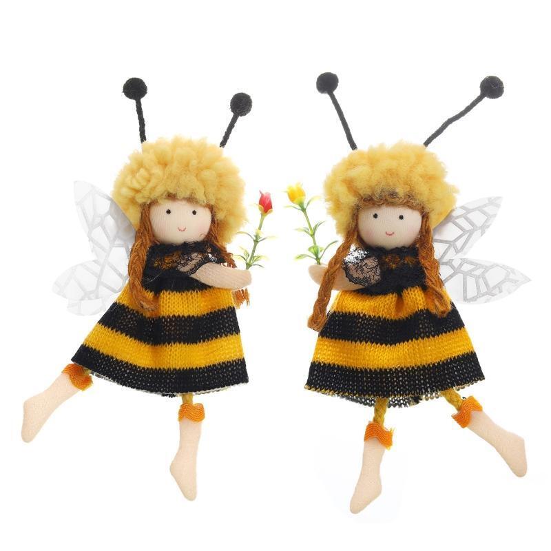 Lovely Bee Angel Girl Pendant Oranments Spring Summer Farmhouse Hanging Decor