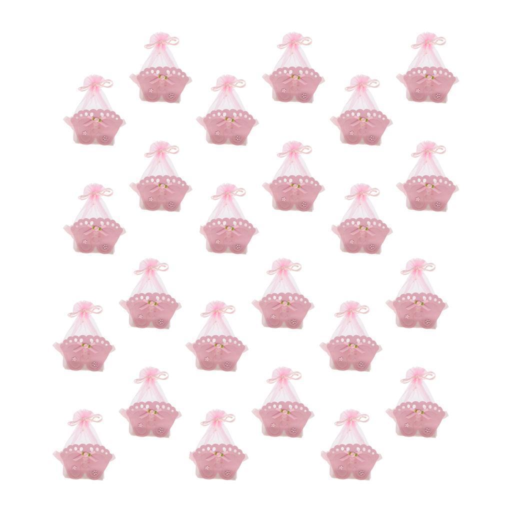 24Pcs Gift Box Kid Birthday Baby Shower Sheer Candy Bags Pouches Party Favor