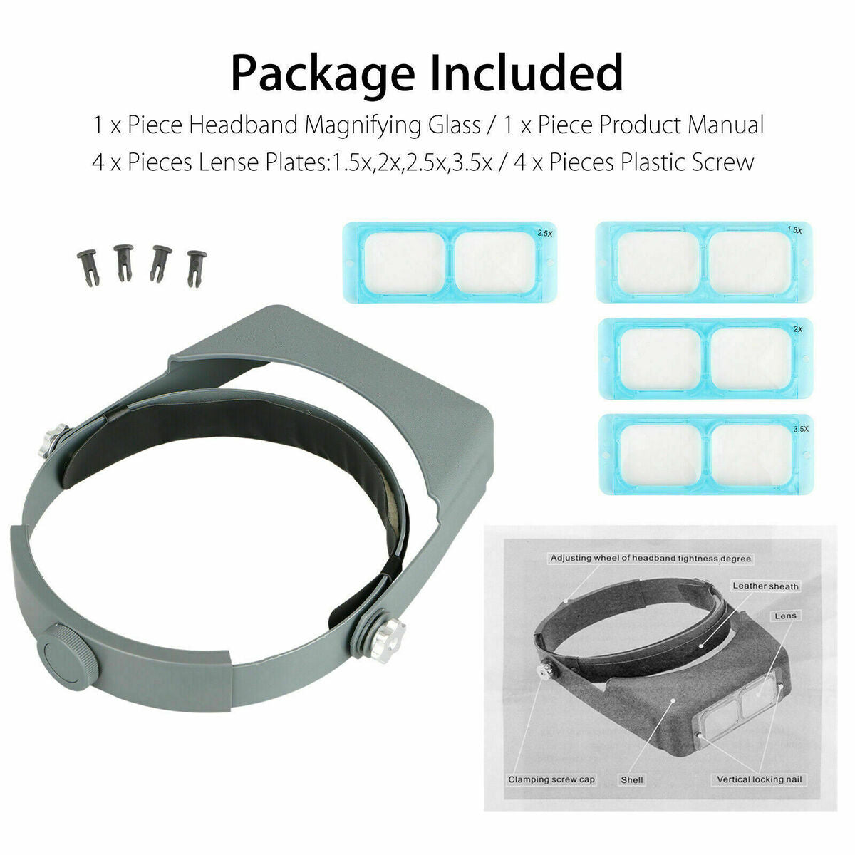 Reading Lens Jewelry Repair Loupe Magnifying Glasses With 4 Lenses Magnifier