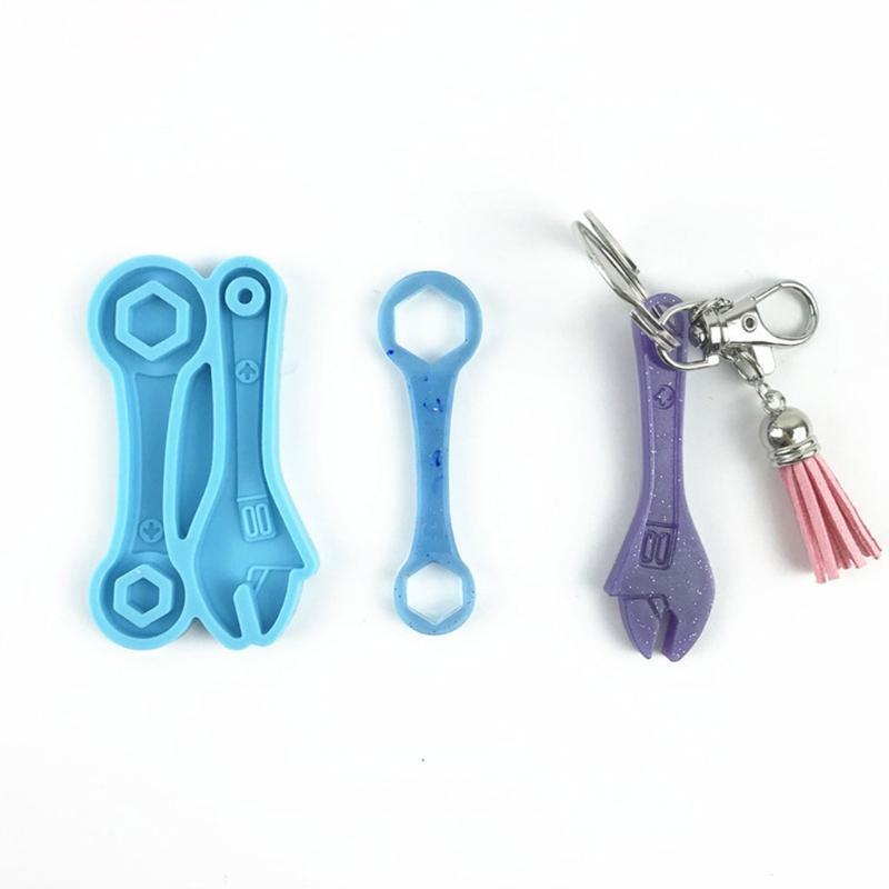 Handicrafts Jewelry DIY Mold Glossy Spanner Keychain Decoration Casting Mold
