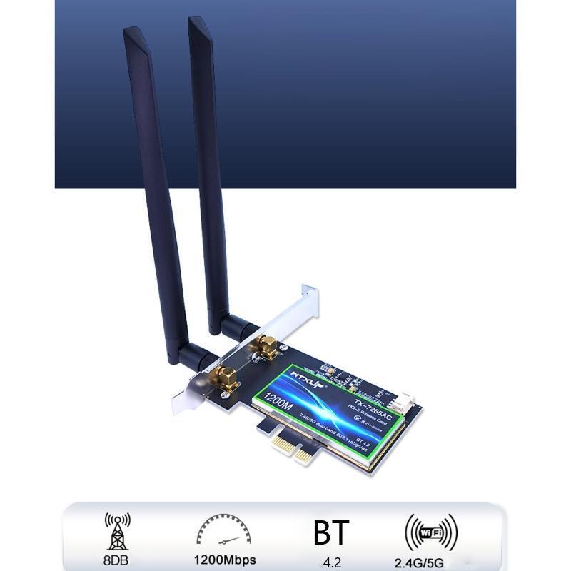 Desktop 7265AC 802.11AC Dual Band 867Mbps PCIe Wifi Card Intel 7265NGW BT 4.2