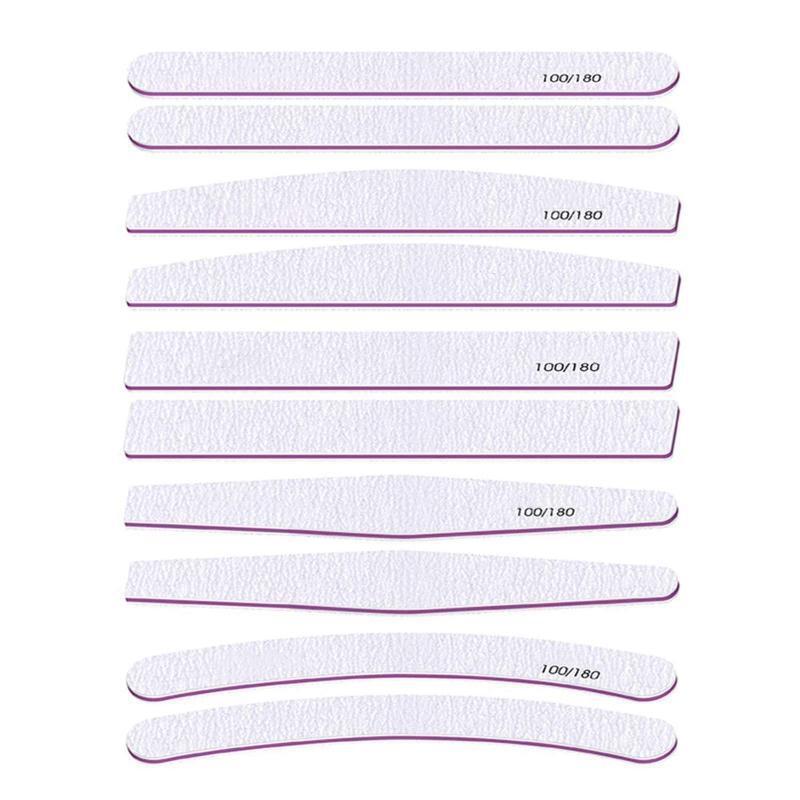 100/180 Grit Nail File Sanding Buffer Nail Care Tool for Acrylic/Natural Nail