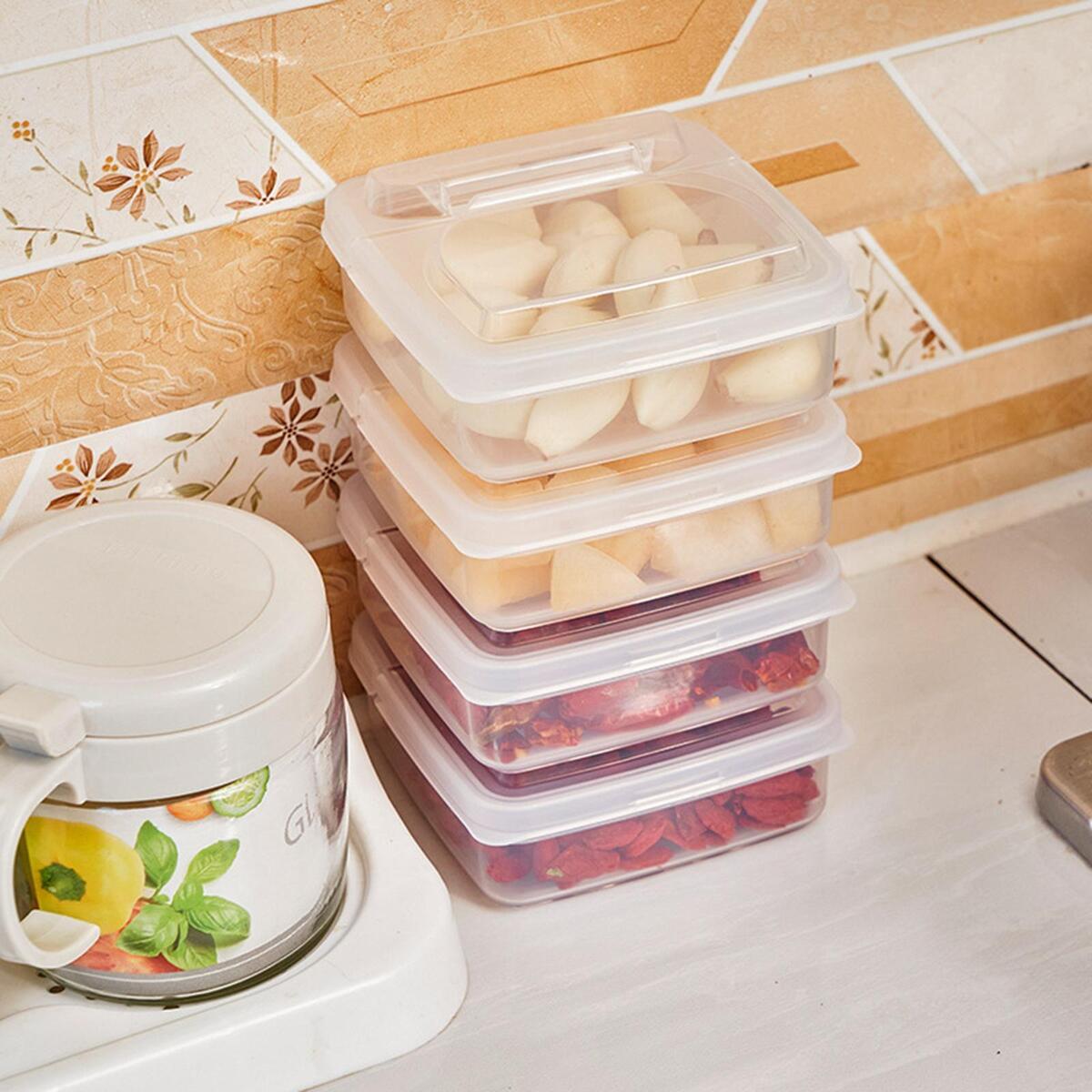 2Pcs Refrigerator Container Airtight Plastic Storage Containers Food