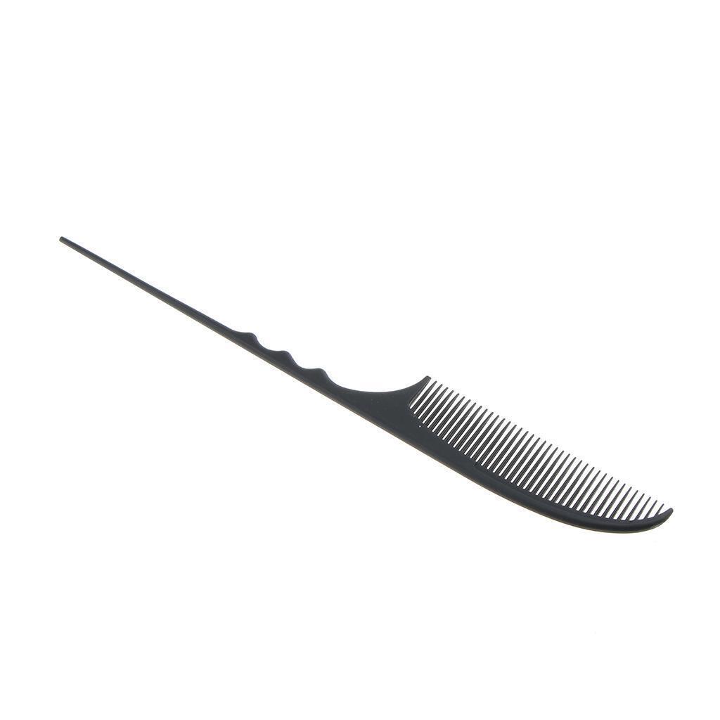 Salon Carbon Fiber Fine-tooth Pin Hairdressing Hairstyle Comb Tool Black