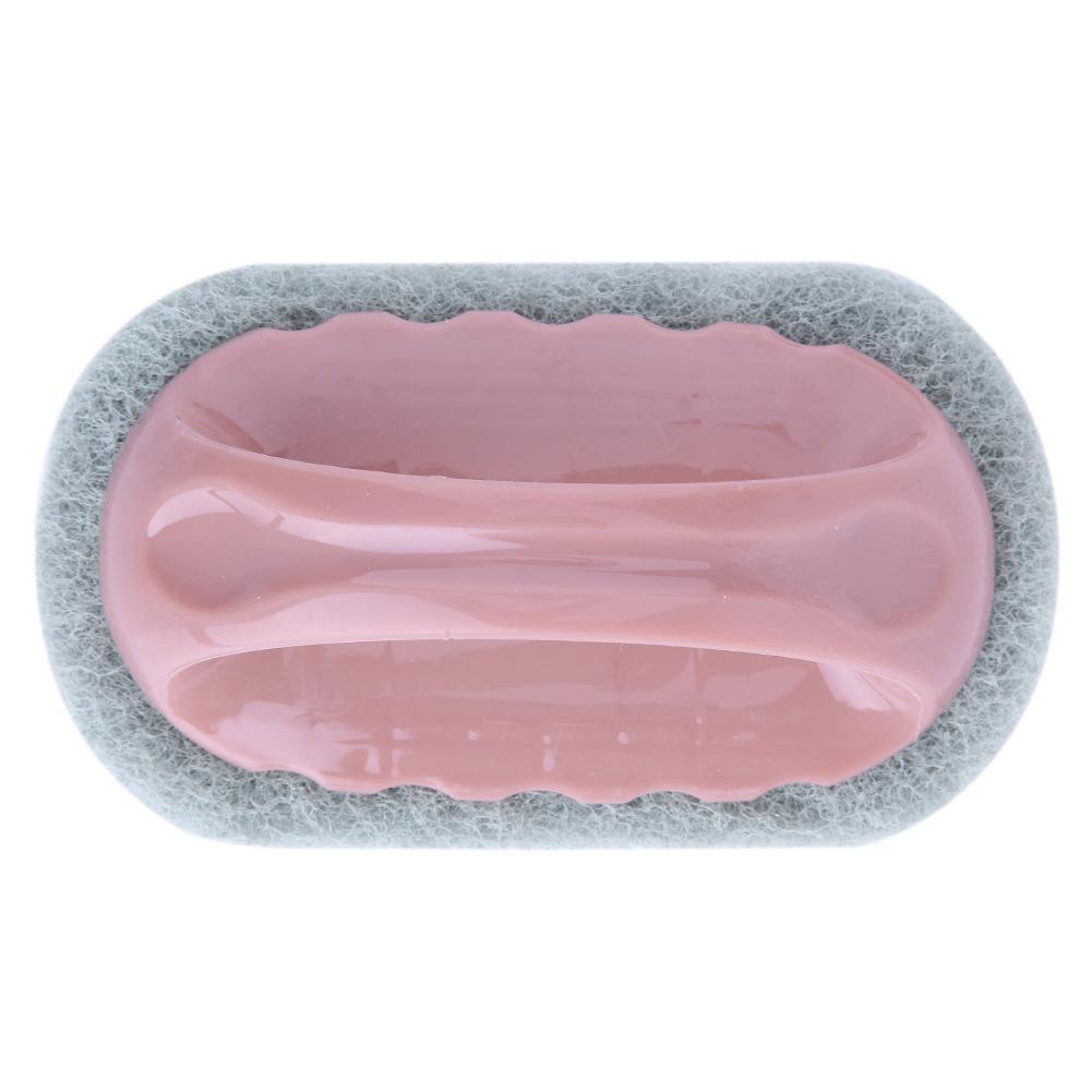 Sponge Strong Decontamination Cleaning Brush Tiles Pot Washing Brush(Pink)