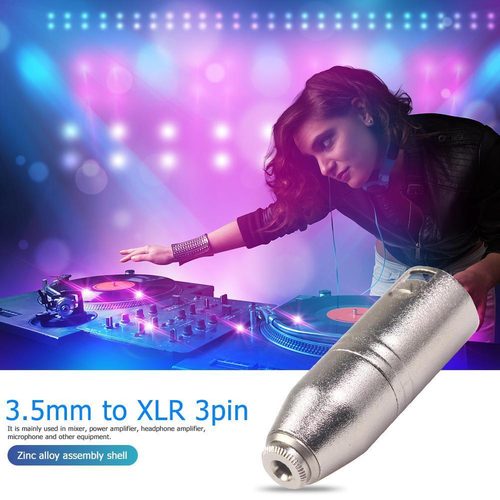 3.5mm TRS Stereo Female to XLR 3pin Male Audio Mixer Connector Plug (1pc)