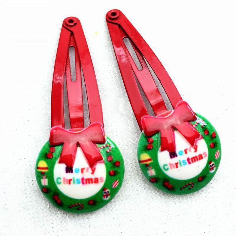 Metal Barrettes Snap Hair Clips for Girls Women Cute Christmas Santa Hairpins