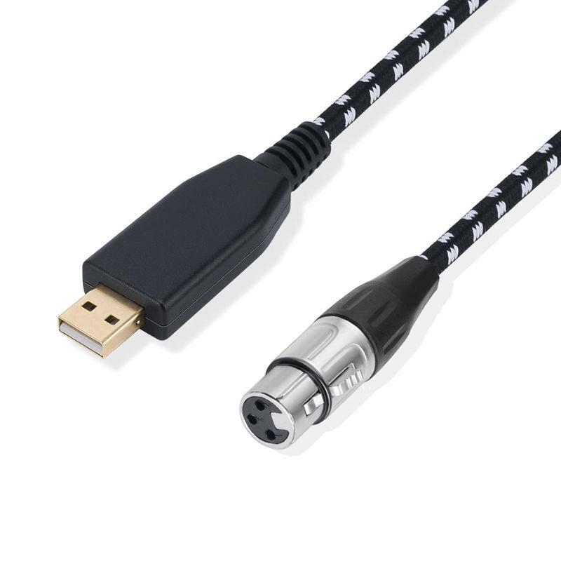 USB Male to 3-Pin XLR Female Microphone Cable Studio Audio Connection Wire 300cm